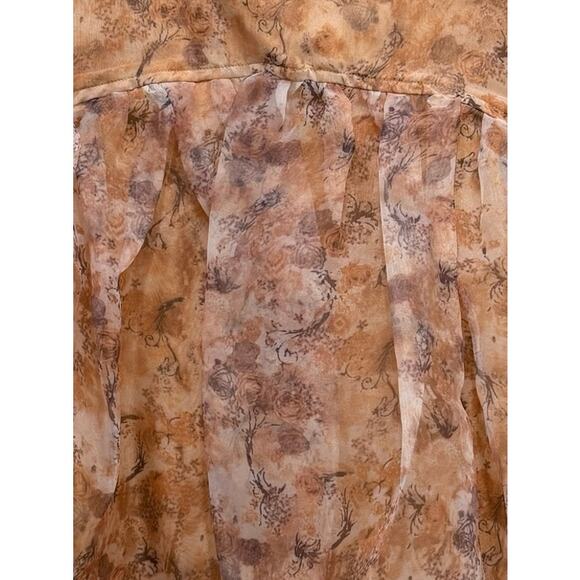 En Saison La Raque Mini Dress Marigold Multi Puff Sleeve Babydoll Size M - Picture 7 of 13